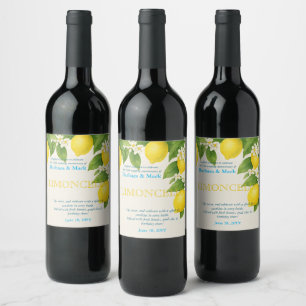Pour Bouteilles De Vin Personnalisé 25e anniversaire Limoncello Étiquette