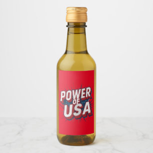 Pour Bouteilles De Vin "Power of USA" Étiquettes patriotiques du vin"