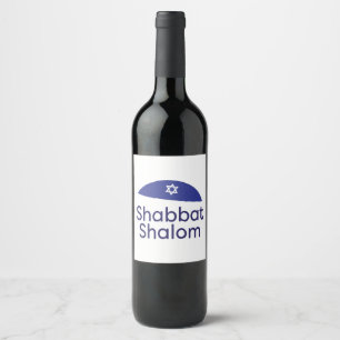 Pour Bouteilles De Vin Shabbat Shalom Étiquette Set