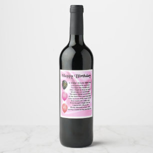 Pour Bouteilles De Vin Soeur en Droit Poème Bouteille Étiquette Joyeux an