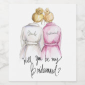 Pour Bouteilles De Vin Sois mon... ? Bl Bun Bride Bl Bun Maid Étiquette d (Étiquettes simples)