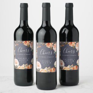 Pour Bouteilles De Vin Terre rustique Purple Chevaux Mariages Étiquette