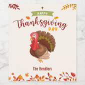 Pour Bouteilles De Vin Thanksgiving Turkey Wine Étiquette (Étiquettes simples)
