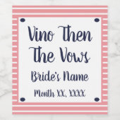 Pour Bouteilles De Vin Vino Puis Vows Vine Étiquette (Étiquettes simples)