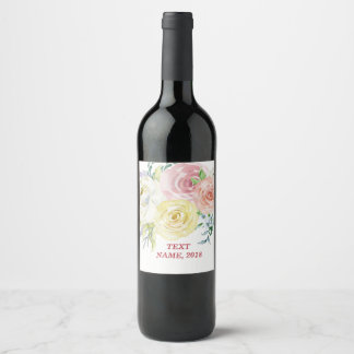 Pour Bouteilles De Vin VINS ÉTIQUETTE - boho floral