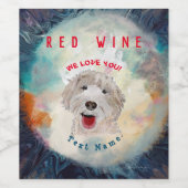 Pour Bouteilles De Vin VINS ÉTIQUETTE Cute Labradoodé Chien & Texte (Étiquettes simples)