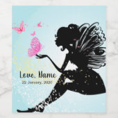 Pour Bouteilles De Vin VINS ÉTIQUETTE - fée et papillons (Étiquettes simples)