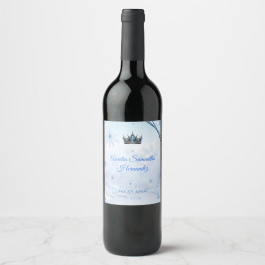 Pour Bouteilles De Vin Winter Wonderland Wine Bottle Étiquette (Devant)