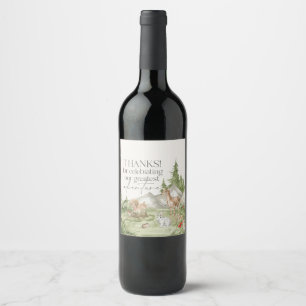Pour Bouteilles De Vin Woodland Animals Adventure Await Vine Étiquette
