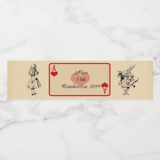 Pour Bouteilles D'eau Anniversaire Étiquette de bouteille d'eau, Alice W (Étiquettes simples)