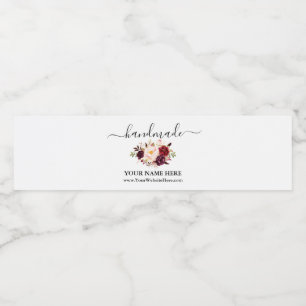 Pour Bouteilles D'eau Aquarelle artisanale Floral Wraparound Étiquette