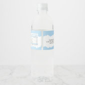 Pour Bouteilles D'eau Baby shower Blue Elephant Boy Étiquette de bouteil (Dos)