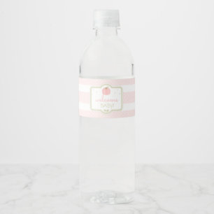 Pour Bouteilles D'eau Baby shower Citrouille rose Étiquette bouteille d'
