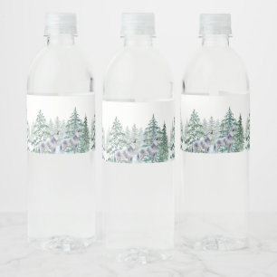 Pour Bouteilles D'eau Baby shower d'animaux forestiers Étiquette de bout