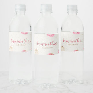 Pour Bouteilles D'eau Baby shower rose petit Citrouille Étiquette boutei