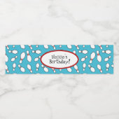 Pour Bouteilles D'eau Blue Bowling thème Anniversaire Étiquette de boute (Étiquettes simples)