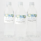 Pour Bouteilles D'eau Blue Hydrangea Floral Mariage Étiquette de bouteil (Bouteilles)