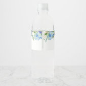 Pour Bouteilles D'eau Blue Hydrangea Floral Mariage Étiquette de bouteil (Dos)