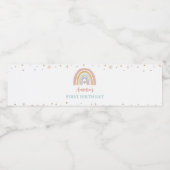 Pour Bouteilles D'eau Boho Rainbow Water Bottle Étiquette fête d'anniver (Étiquettes simples)