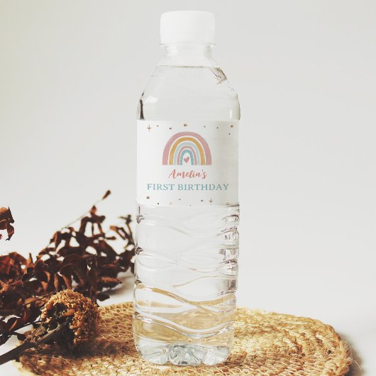 Pour Bouteilles D'eau Boho Rainbow Water Bottle Étiquette fête d'anniver