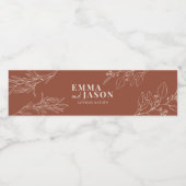 Pour Bouteilles D'eau Boho Terracotta Floral Mariage Étiquette de boutei (Étiquettes simples)