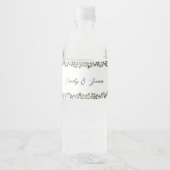 Pour Bouteilles D'eau Botanique Verdure Mariage Bottle Étiquette (Devant)
