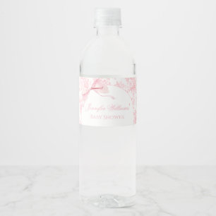 Pour Bouteilles D'eau Bow rose rousse bébé fille douche Étiquette boutei