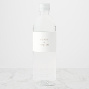 Pour Bouteilles D'eau Chic Mariage de typographie or Étiquette de boutei