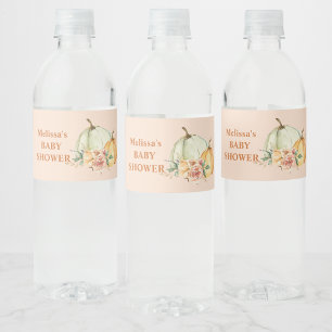 Pour Bouteilles D'eau Citrouille de automne rose florale Étiquette boute