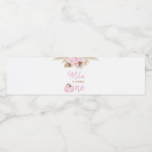 Pour Bouteilles D'eau Citrouille rose premier anniversaire Étiquette bou (Étiquettes simples)