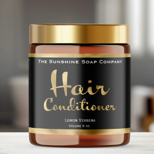 Pour Bouteilles D'eau Conditionneur de cheveux noir et or Étiquette