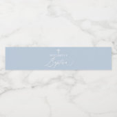 Pour Bouteilles D'eau Croix Bleue Blanc Boy Baptême Étiquette de bouteil (Étiquettes simples)