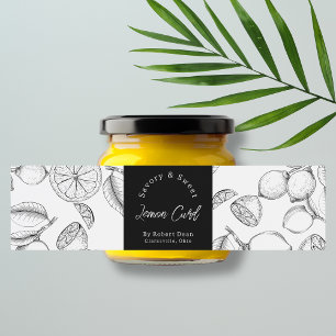 Pour Bouteilles D'eau Croquis Étiquette à courge de citron fait maison