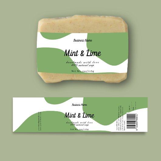 Pour Bouteilles D'eau Design moderne Pastel Green Soap Étiquette