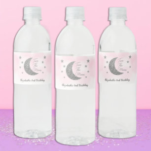 Pour Bouteilles D'eau Deux La Lune 2e anniversaire Étiquette de bouteill