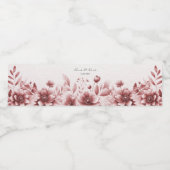 Pour Bouteilles D'eau Dusty Rose Floral Water Bottle Étiquette (Étiquettes simples)