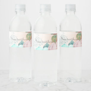 Pour Bouteilles D'eau Elégante végétation fleurie Étiquette bouteille d'
