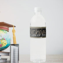 Étiquette bouteille de graduation étoile noire bri