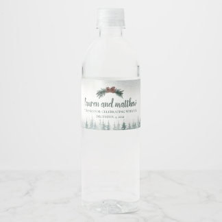 Pour Bouteilles D'eau Étiquette de boisson Rustique Mariage 