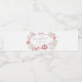 Pour Bouteilles D'eau Étiquette de bouteille Citrouille blanc et rose (Étiquettes simples)