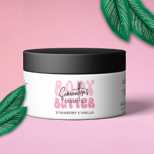 Pour Bouteilles D'eau Étiquette de broyeur à beurre tendance rose rétro