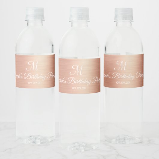 Pour Bouteilles D'eau Étiquette de mariage et d'anniversaire à monogramm (Bouteilles)