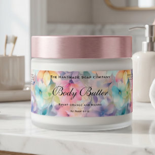 Pour Bouteilles D'eau Étiquette de pot de beurre corporel - Fleurs aquar