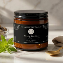 Étiquette de pot de cosmétiques étanche noire avec