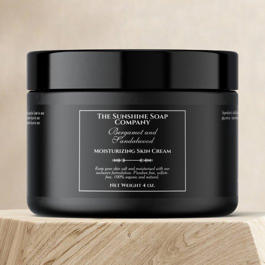 Pour Bouteilles D'eau Étiquette de pot de cosmétiques noir de style vint