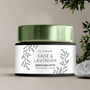Pour Bouteilles D'eau Étiquette de produit de bocal à beurre floral noir