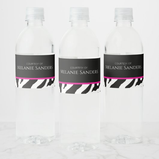 Pour Bouteilles D'eau Étiquette moderne branché de bouteille Zebra avec  (Bouteilles)