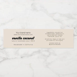 Pour Bouteilles D'eau Étiquette moderne soap beige ingrédients d'emballa