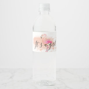 Pour Bouteilles D'eau Étiquette rose girly mignon de waterbottle de