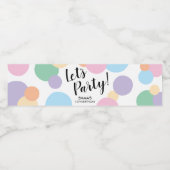 Pour Bouteilles D'eau Faisons la fête Rainbow Confetti Étiquette bouteil (Étiquettes simples)